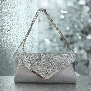 Elegant Silver Clutch Bag